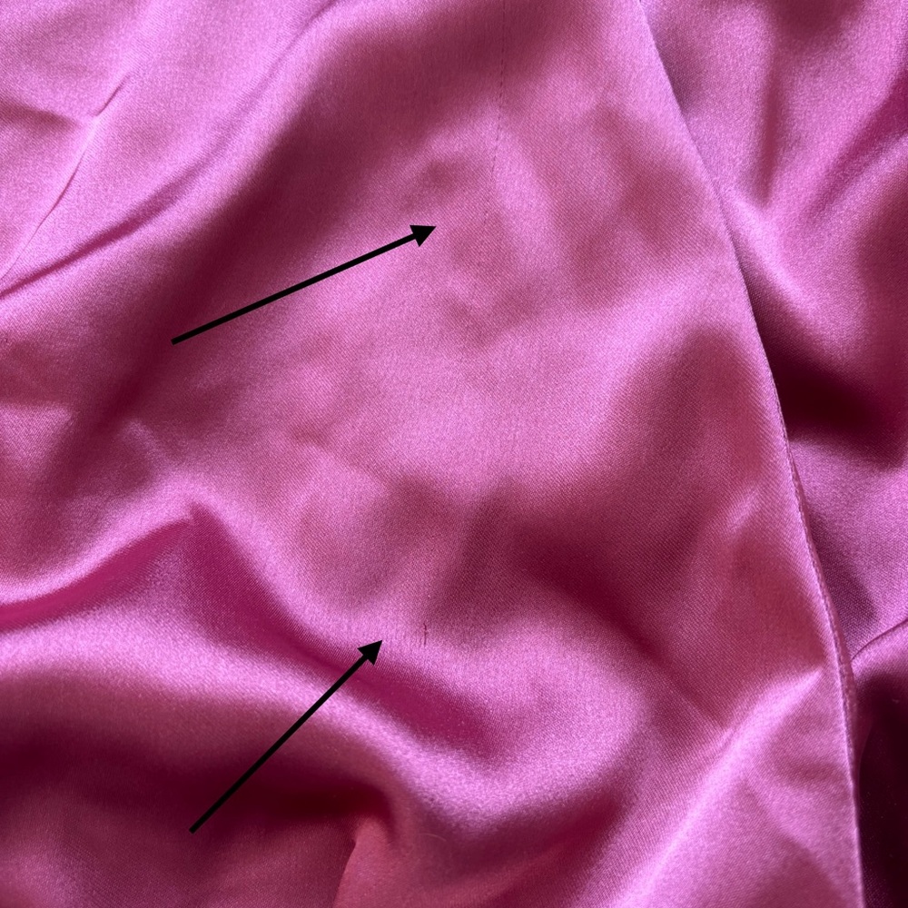 Zara Maroon / Deep Pink Satin Wrap Romper Long Sleeve Collar Playsuit Size L - Picture 6 of 11